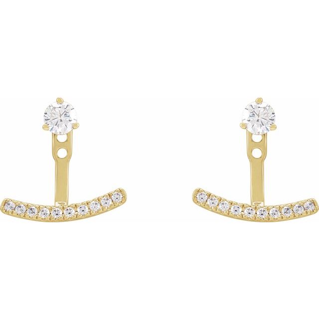 5 CTW Lab-Grown Diamond Curved Bar Earring Jackets