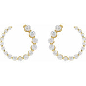 14K Yellow 7/8 CTW Lab-Grown Diamond Front-Back Earrings