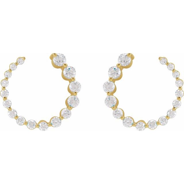 8 CTW Lab-Grown Diamond Front-Back Earrings