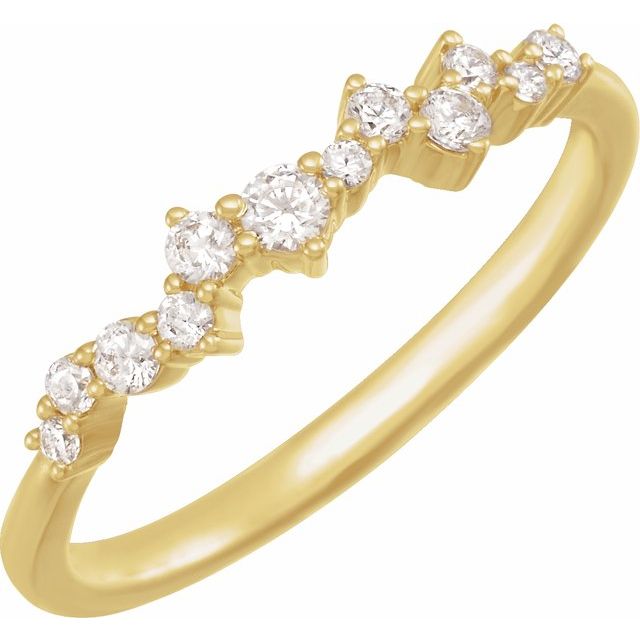 14K Lab-Grown Diamond Scattered Stackable Ring - 1/4 CTW