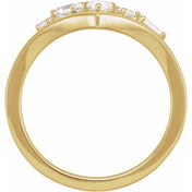 14K Yellow 1/2 CTW Lab-Grown Diamond V Ring