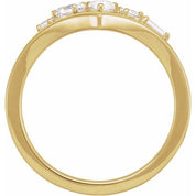 14K Yellow 1/2 CTW Lab-Grown Diamond V Ring