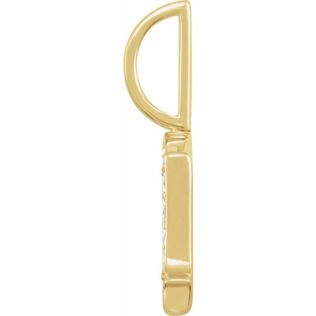 14K Yellow .035 CTW Natural Diamond Gothic Initial Y Charm/Pendant