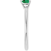 Platinum Lab-Grown Emerald Heart Solitaire Ring