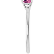 Platinum Natural Pink Tourmaline Heart Solitaire Ring