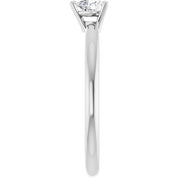 Platinum Natural White Sapphire Heart Solitaire Ring