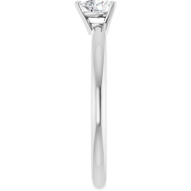 Platinum Natural White Sapphire Heart Solitaire Ring