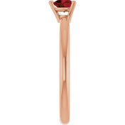 14K Rose Natural Mozambique Garnet Heart Solitaire Ring