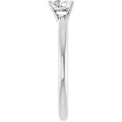 14K White Natural White Sapphire Heart Solitaire Ring