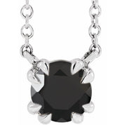 14K Natural Black Onyx Solitaire 18" Necklace