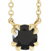 14K Natural Black Onyx Solitaire 18" Necklace