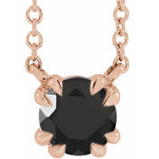14K Natural Black Onyx Solitaire 18" Necklace