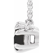 Sterling Silver Natural Black Onyx Solitaire 18" Necklace