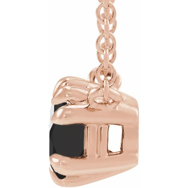 14K Natural Black Onyx Solitaire 18" Necklace