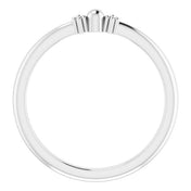 14K White Stackable Bead Ring
