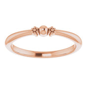14K Rose Stackable Bead Ring
