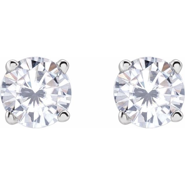 Sterling Silver 4 mm Stuller Lab-Grown Moissanite Stud Earrings