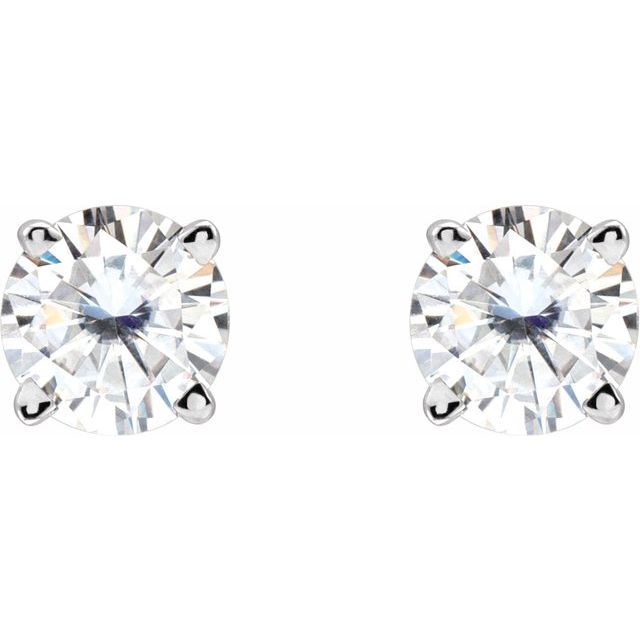 Sterling Silver 4.5 mm Stuller Lab-Grown Moissanite Stud Earrings