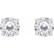 Sterling Silver 5 mm Stuller Lab-Grown Moissanite Stud Earrings