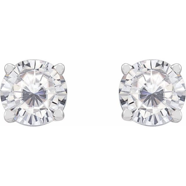 Sterling Silver 5 mm Stuller Lab-Grown Moissanite Stud Earrings