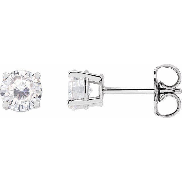 Sterling Silver 5 mm Stuller Lab-Grown Moissanite Stud Earrings