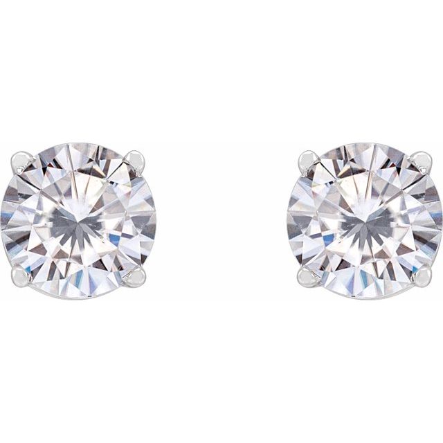 Sterling Silver 5.5 mm Stuller Lab-Grown Moissanite Stud Earrings