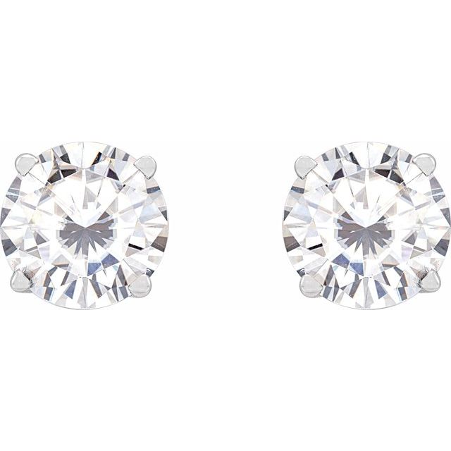 Sterling Silver 6.5 mm Stuller Lab-Grown Moissanite Stud Earrings