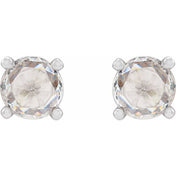 Platinum 1/4 CTW Rose-Cut Natural Diamond Stud Earrings