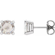 Sterling Silver 1/8 CTW Rose-Cut Natural Diamond Stud Earrings