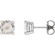 Platinum 1/4 CTW Rose-Cut Natural Diamond Stud Earrings