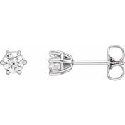 Round 6-Prong Stud Earrings