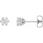 Round 6-Prong Stud Earrings