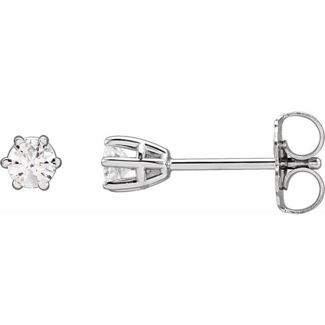 14K White 1/5 CTW Natural Diamond Stud Earrings