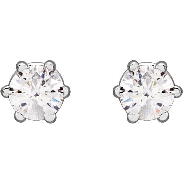 14K White 1/5 CTW Natural Diamond Stud Earrings