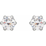 Round 6-Prong Stud Earrings