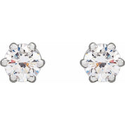 Round 6-Prong Stud Earrings