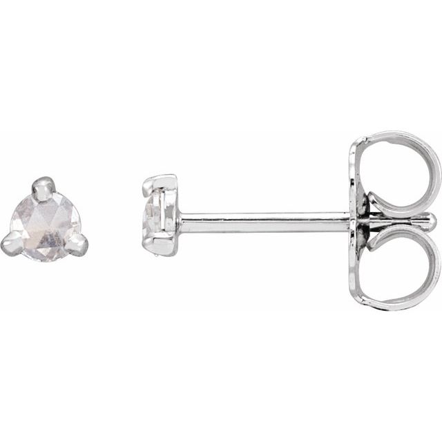Platinum .08 CTW Rose-Cut Natural Diamond Stud Earrings
