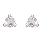 14K White .08 CTW Rose-Cut Natural Diamond Stud Earrings