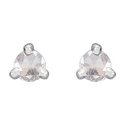 Platinum .08 CTW Rose-Cut Natural Diamond Stud Earrings