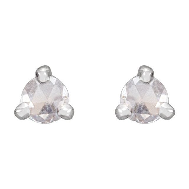 Platinum .08 CTW Rose-Cut Natural Diamond Stud Earrings