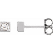 14K White 5/8 CTW Lab-Grown Diamond Bezel-Set Earrings