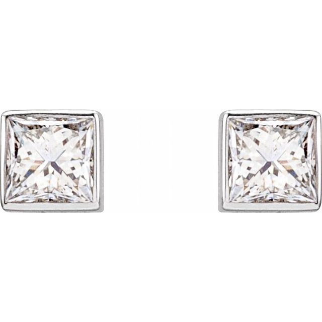 8 CTW Lab-Grown Diamond Bezel-Set Earrings
