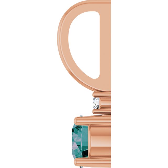 14K Natural Gemstone & .015 CT Natural Diamond Charm/Pendant