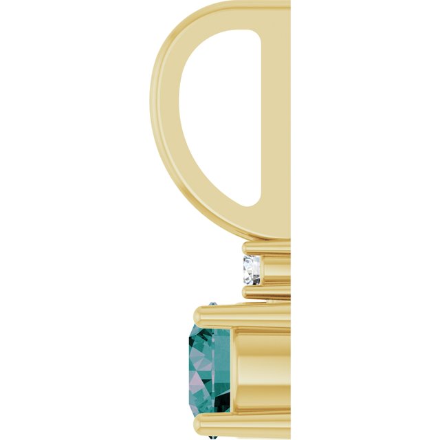14K Natural Gemstone & .015 CT Natural Diamond Charm/Pendant