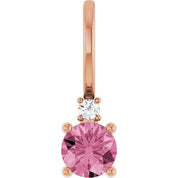 14K Natural Gemstone & .015 CT Natural Diamond Charm/Pendant