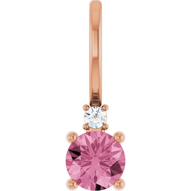14K Natural Gemstone & .015 CT Natural Diamond Charm/Pendant