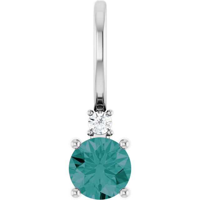 Sterling Silver Lab-Grown Alexandrite & .015 CT Natural Diamond Charm/Pendant