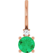 14K Natural Gemstone & .015 CT Natural Diamond Charm/Pendant