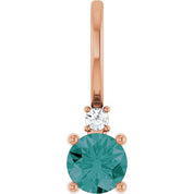 14K Natural Gemstone & .015 CT Natural Diamond Charm/Pendant