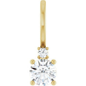 14K Natural Gemstone & .015 CT Natural Diamond Charm/Pendant